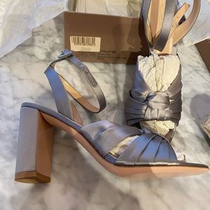 Gianvito Rossi Satin Knot Ankle Strap Sandals - Size 41